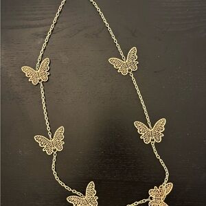 Elegant Vintage Gold Butterfly Necklace